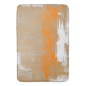 Abstracte moderne kunststijl oranje wit badmat (Voorkant Verticaal)