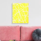Abstracte Moderne Lijn Kunst in Geel | Artsy Canvas Afdruk (Insitu (Woonkamer))