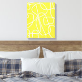 Abstracte Moderne Lijn Kunst in Geel | Artsy Canvas Afdruk (Insitu (Slaapkamer))