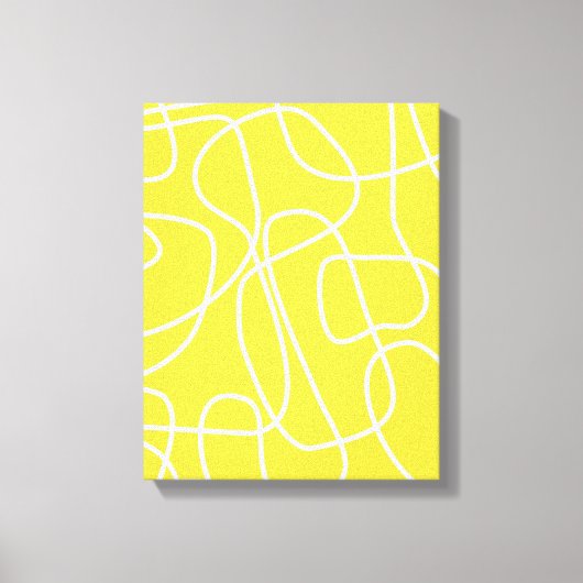 Abstracte Moderne Lijn Kunst in Geel | Artsy Canvas Afdruk (Voorkant)