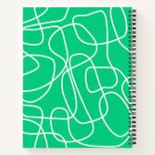 Abstracte Moderne Lijn Kunst in Groene Aangepast Notitieboek (Achterkant)