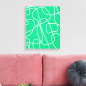Abstracte moderne lijnkunst in groen | Artsy Canvas Afdruk (Insitu (Woonkamer))