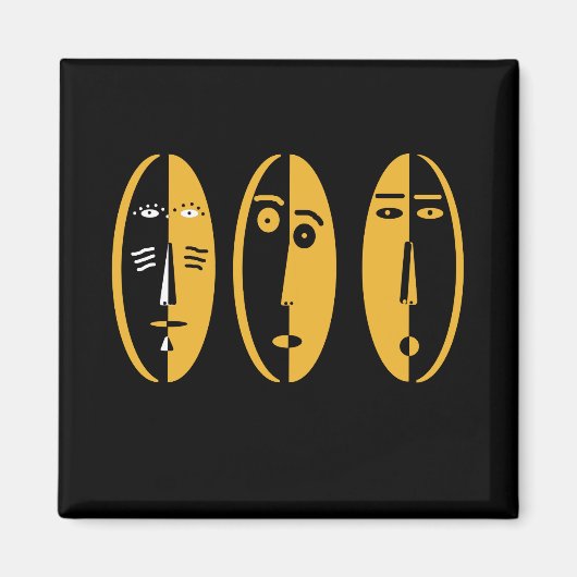 abstracte moderne maskers magneet (Voorkant)