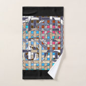 Abstracte moderne, minimale kunstlandschapsgeometr bad handdoek (Handdoek)