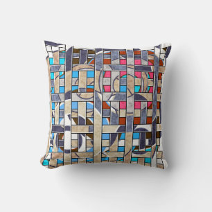 Abstracte moderne, minimale kunstlandschapsgeometr kussen