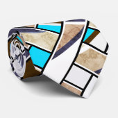 Abstracte moderne, minimale kunstlandschapsgeometr stropdas (Opgerold)