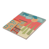 Abstracte moderne, minimale kunstlandschapsgeometr tegeltje (Zijkant)