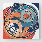 Abstracte moderne, minimale kunstlandschapsgeometr vierkante klok (Voorkant)
