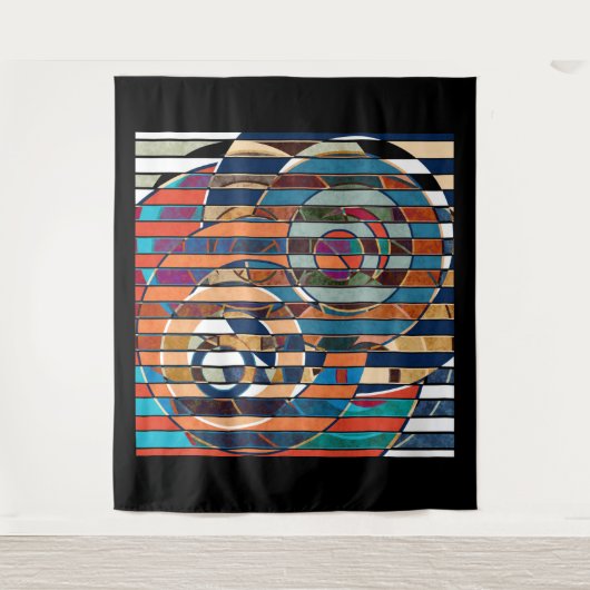 Abstracte moderne, minimale kunstlandschapsgeometr wandkleed (Voorkant)