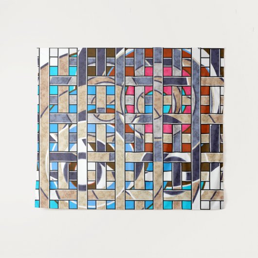 Abstracte moderne, minimale kunstlandschapsgeometr wandkleed (Voorkant (horizontaal))