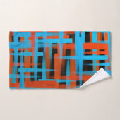 Abstracte moderne Oranje blauwe penseelstreken Bad Handdoek (Handdoek)