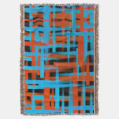 Abstracte moderne Oranje blauwe penseelstreken Deken (Voorkant Verticaal)