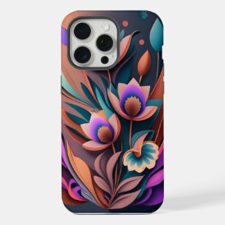 Abstracte Moderne Paarse Khaki Grijze Fractale Blo iPhone 15 Pro Max Hoesje