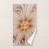 Abstracte moderne perzik pastel bloem fractal kuns bad handdoek (Handdoek)