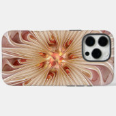 Abstracte moderne perzik pastel bloem fractal kuns Case-Mate iPhone case (Achterkant (horizontaal))