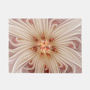 Abstracte moderne perzik pastel bloem fractal kuns deurmat