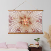 Abstracte moderne perzik pastel bloem fractal kuns hangend wandkleed (Slaapkamer)