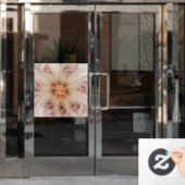 Abstracte moderne perzik pastel bloem fractal kuns raamsticker (Kantoordeur)