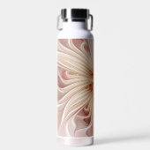 Abstracte moderne perzik pastel bloem fractal kuns waterfles (Voorkant)