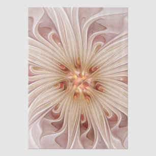 Abstracte moderne perzik pastel bloem fractale kun tissuepapier