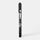 Abstracte moderne purper khaki grijs fractal bloem iPhone 16 hoesje (Linkerkant)