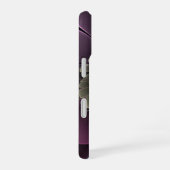 Abstracte moderne purper khaki grijs fractal bloem iPhone 16 hoesje (Rechterkant)