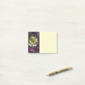 Abstracte moderne purper khaki grijs fractale bloe post-it® notes (Op bureau)