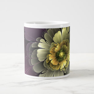 Abstracte moderne purper khaki grijze fractale blo extra grote beker