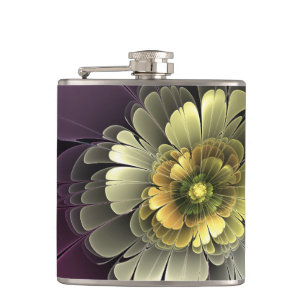 Abstracte moderne purper khaki grijze fractale blo heupfles