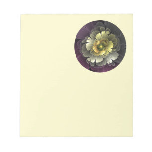 Abstracte moderne purper khaki grijze fractale blo notitieblok