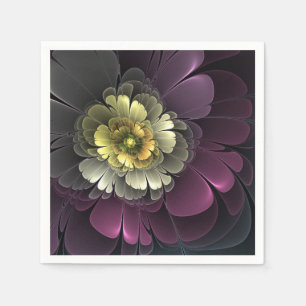 Abstracte moderne purper khaki grijze fractale blo servet