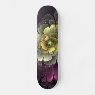 Abstracte Moderne Purper Khaki Grijze Fractale Blo Skateboard