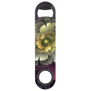 Abstracte moderne purper khaki grijze fractale blo speed flessenopener