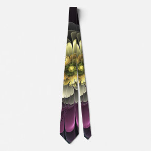 Abstracte Moderne Purper Khaki Grijze Fractale Blo Stropdas