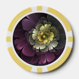 Abstracte moderne purperen khaki grijze fractale b poker chips