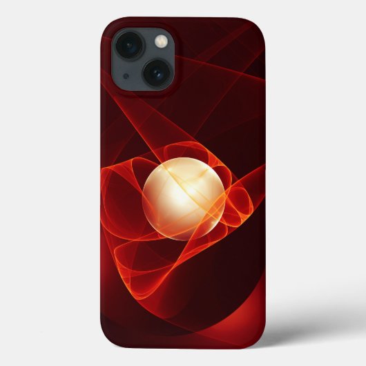 Abstracte moderne rode crème fantasy fractal kunst Case-Mate iPhone case (Achterkant)