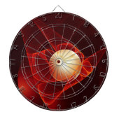 Abstracte moderne rode crème fantasy fractal kunst dartbord (Voorkant)