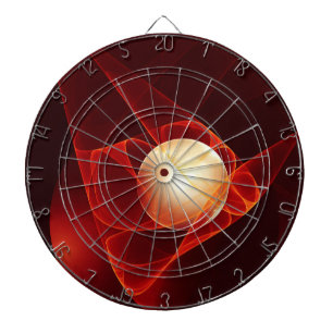 Abstracte moderne rode crème fantasy fractal kunst dartbord