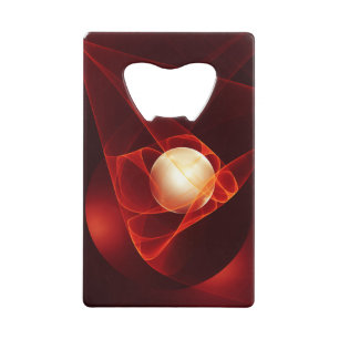 Abstracte moderne rode crème fantasy fractal kunst kredietkaart flessenopener