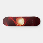 Abstracte moderne rode crème fantasy fractal kunst skateboard (Horizontaal)