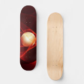 Abstracte moderne rode crème fantasy fractal kunst skateboard (Voorkant)