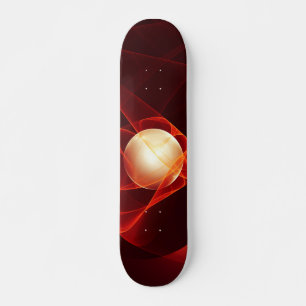 Abstracte moderne rode crème fantasy fractal kunst skateboard