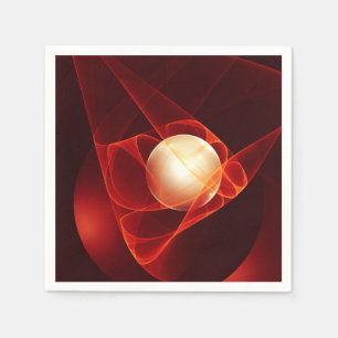 Abstracte moderne rode crèmekleurige fantasie frac servet