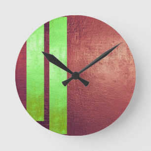 Abstracte moderne rode en wijnrode wandklok ronde klok
