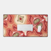 Abstracte Moderne Rode Groene Kleurrijke Boho Naam Bureaumat (Keyboard & Muis)