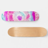 Abstracte moderne, roze witte tinkleurstof skateboard (Horizontaal)