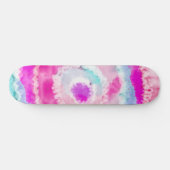 Abstracte moderne, roze witte tinkleurstof skateboard (Horizontaal)