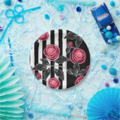 Abstracte, moderne rozenbladeren schetsen bloemen papieren bordje (Feest)