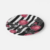 Abstracte, moderne rozenbladeren schetsen bloemen papieren bordje (Gekanteld)