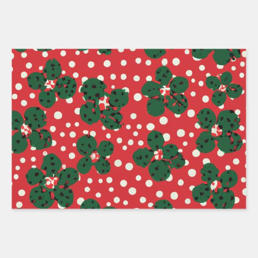 Abstracte moderne Stippen zwart en rood Inpakpapier Vel (Voorkant)